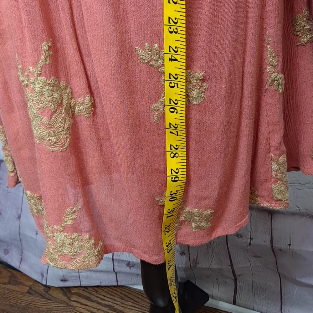 Free People Burnt Orange Embroidered Austin Mini Dress